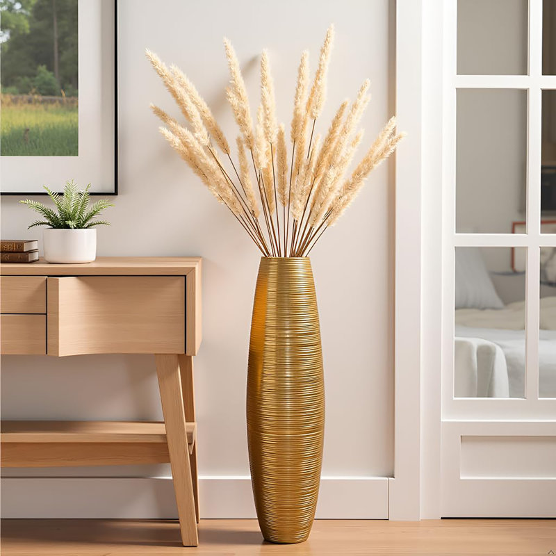 27.5" tall  floor vase, Gold