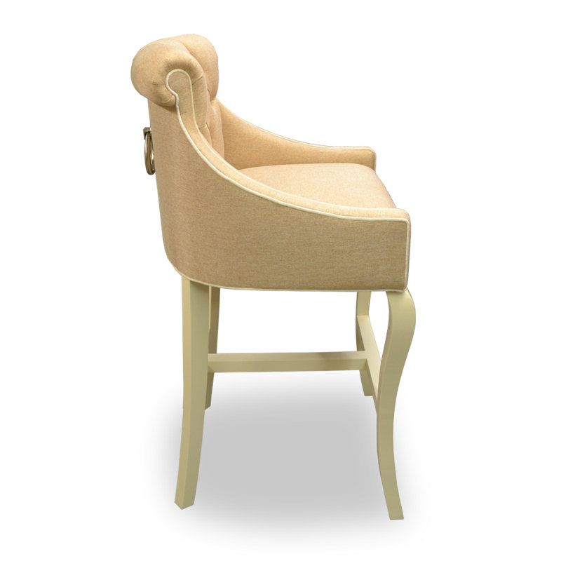 Orion Upholstered Stool with Solid Wood Frame