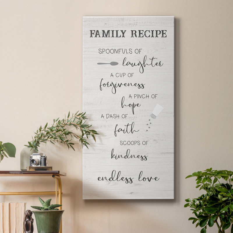 " Family Kitchen Recipe ", 24" H x 12" W x 1" D