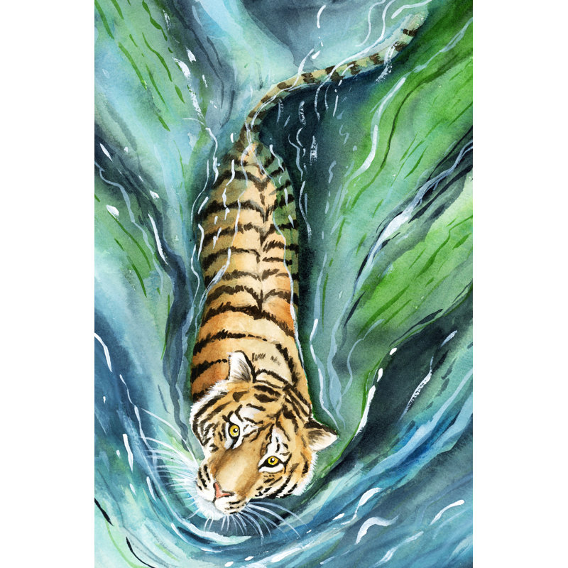 " Tiger " by Leah Tedesco, No Mat, 8" H x 12" W, Wrapped Canvas