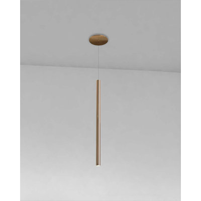 Lungo - Pendant - 1.6"W x 35.4"H - Rose Copper