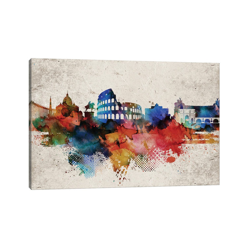 Rome Abstract by WallDecorAddict - Gallery-Wrapped Canvas Giclée on Canvas, 20.32 cm H x 30.48 cm W, Wrapped Canvas
