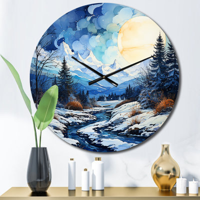 Horloge murale Winter Snowy Peaks VII