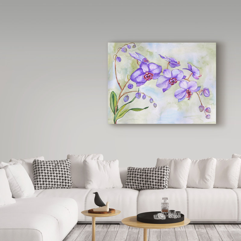 «Orchids Purple» par Deagen, reproduction sur toile tendue, H 14 po x l 19 po x P 2 po