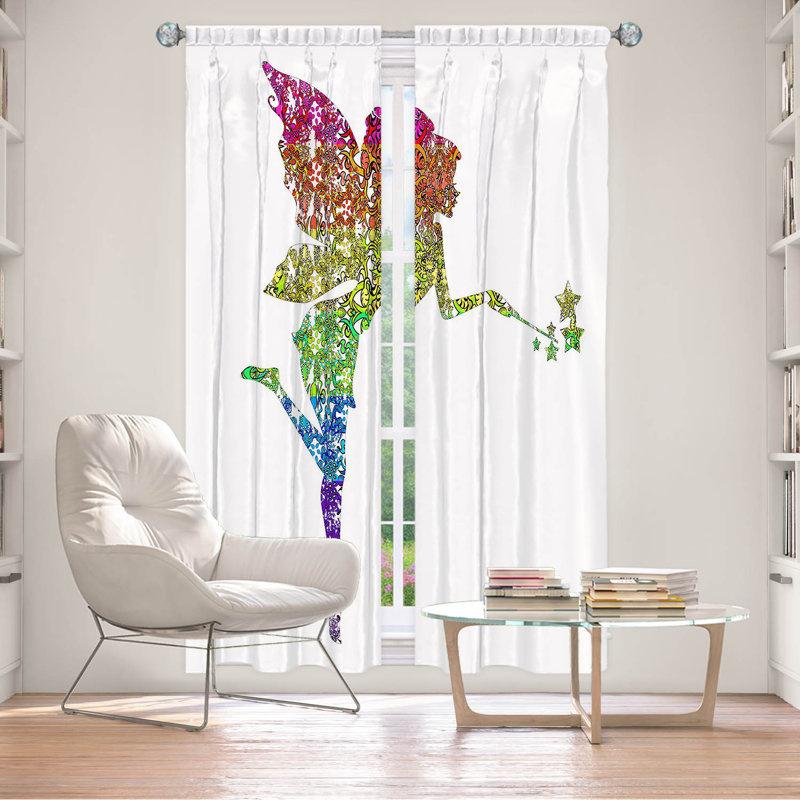 Paire de rideaux obscurcissant en polyester Friedlaender, Rose / mauve / vert / bleu / blanc, L 20 po x L 82 po