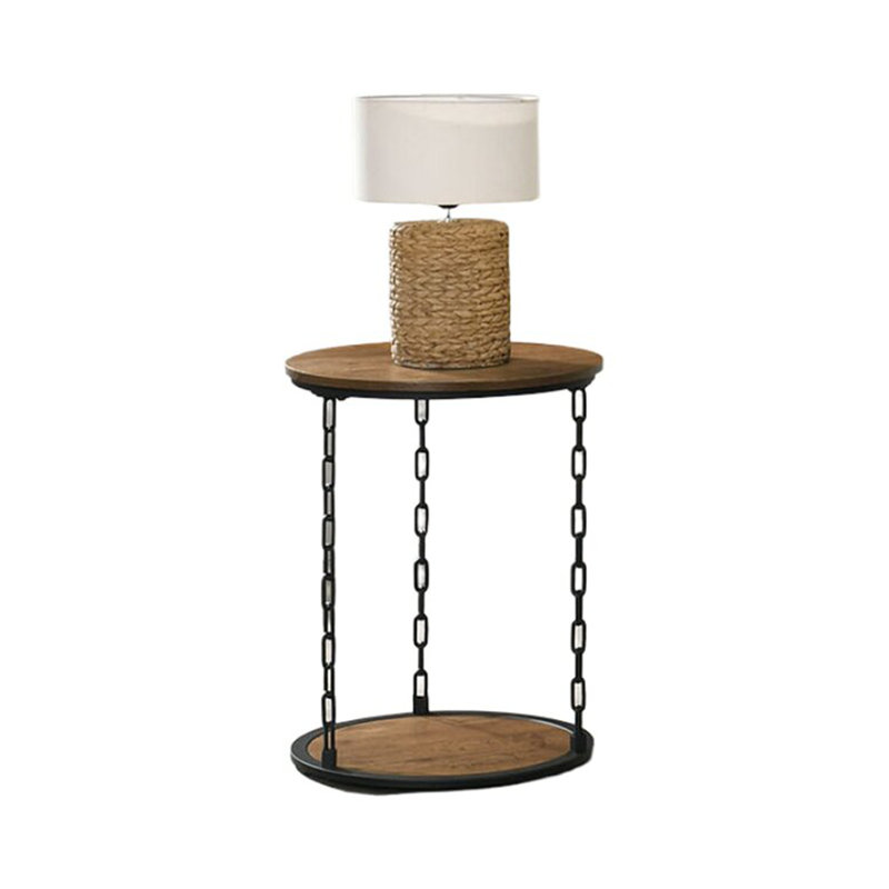 Natural Finish Rustic 3Pc Table Set, Black/Natural