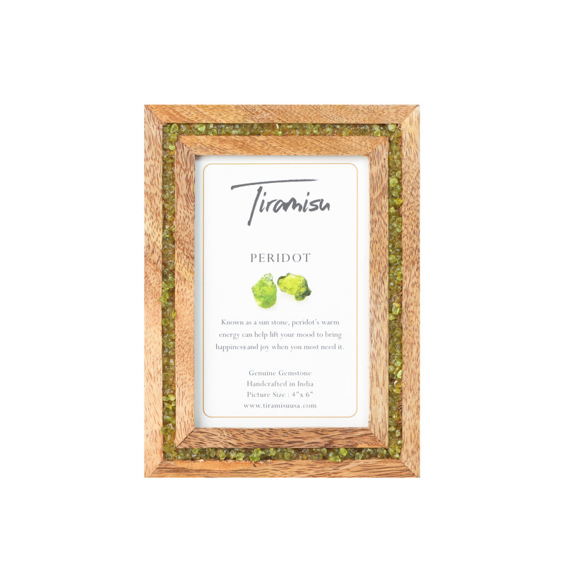 Brown, Green Wood Beaded Picture Frame