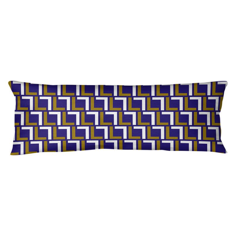 Polyester Medium Pillow, Microfiber, Purple/Metallic Gold/White