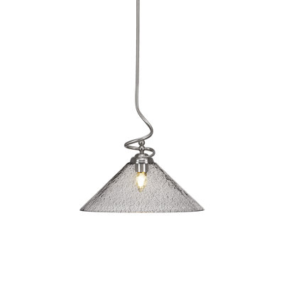 Luminaire suspendu Capri, fini nickel brossé et verre fumé de 16 po