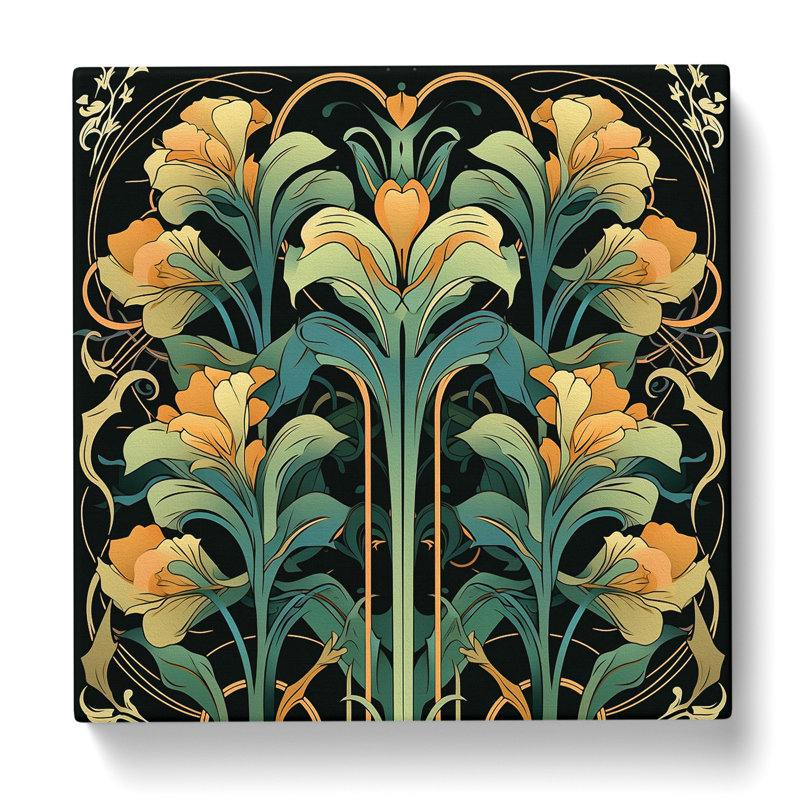 Floral Art Deco No.5 - Print, 50cm H x 50cm W x 3cm D