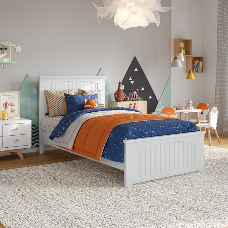 Francoise Solid Wood Low Profile Platform Bed with Matching Footboard
