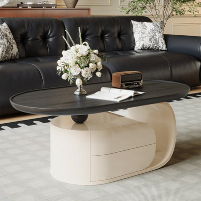 Table basse ovale moderne et minimaliste
