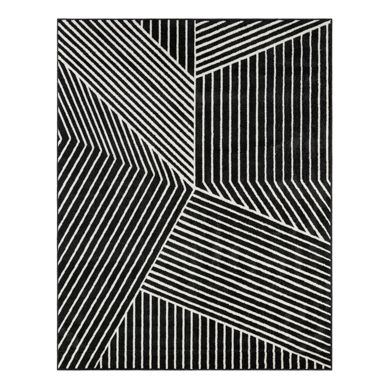 Latitude Run® Orkla Nikolis Rug Black, Rectangle 7'10" x 10'
