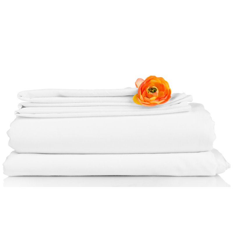 Bed Sheets Microfiber Sheet Set, Twin, White