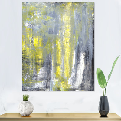 «Gray and Yeollow Abstract Merging VII», art mural moderne et contemporain sur toile
