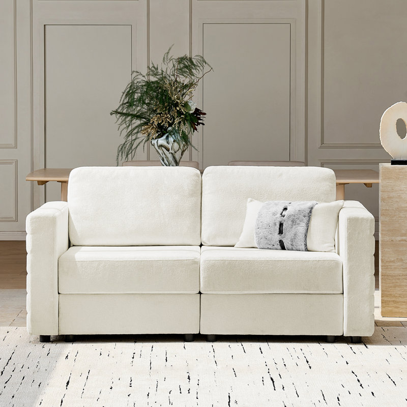 Canapé de rangement modulaire Jagger, H 35,5 po x l 65,5 po x P 34,25 po, 2, Beige