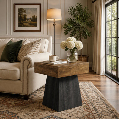 Table d'appoint carrée de 50 cm (19,6 po) avec base large