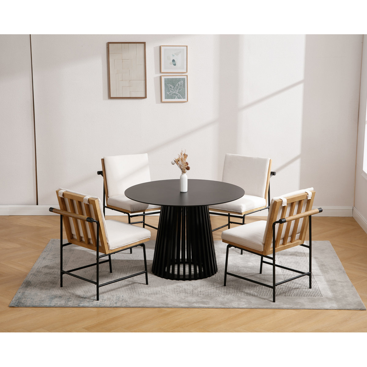 Kirshanpal Round Solid Wood Dining Table