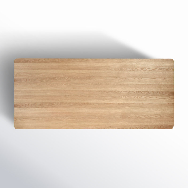 Round Off 88'' Solid Wood Dining Table, Oak