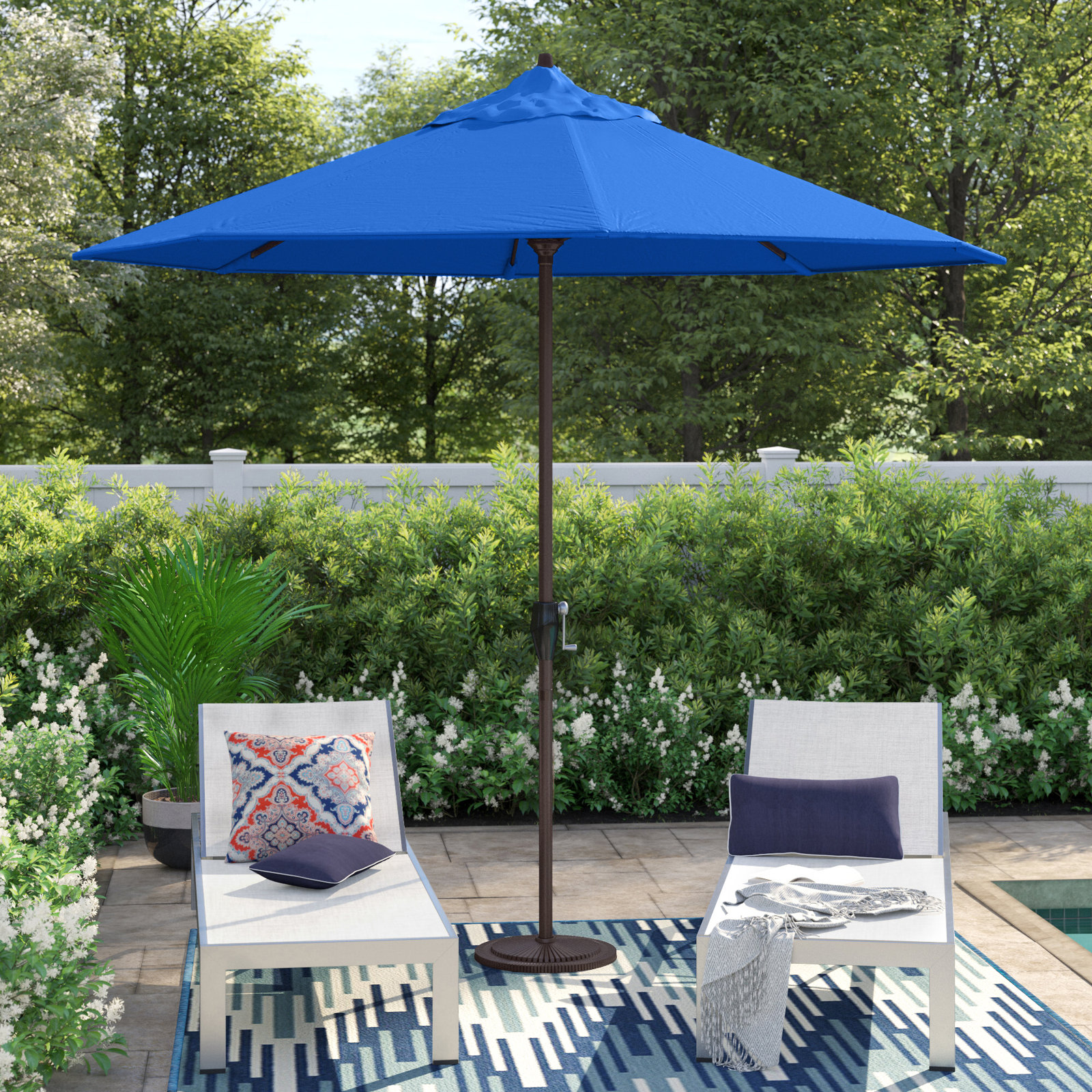 Stevie 108'' Outdoor Umbrella, Royal Blue Performance