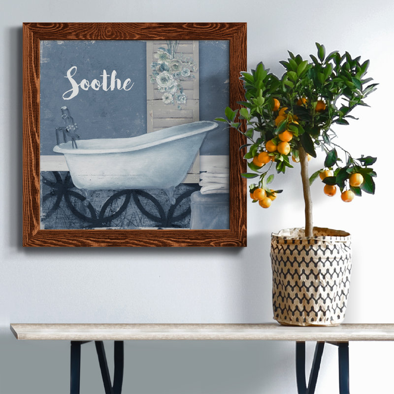 Soothe - Peinture sur toile encadrée, Toile avec cadre érable patiné, H 17 po x l 17 po x P 1,5 po