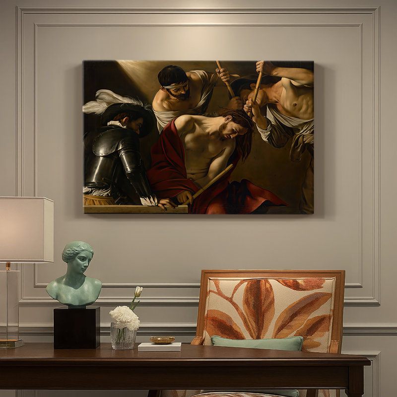 Le couronnement d'épines (version de Vienne) - Toile tendue Caravaggio-Gallery - c. 1603-1607, 18 x 27