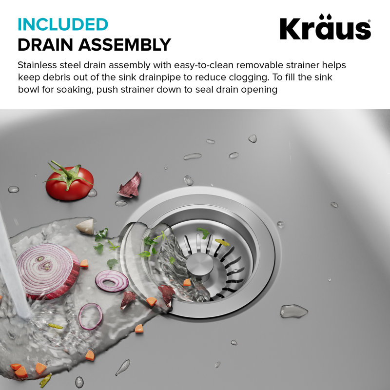 Kraus 23-Inch Satin Stainless Steel Undermount Single Bowl Kitchen Sink