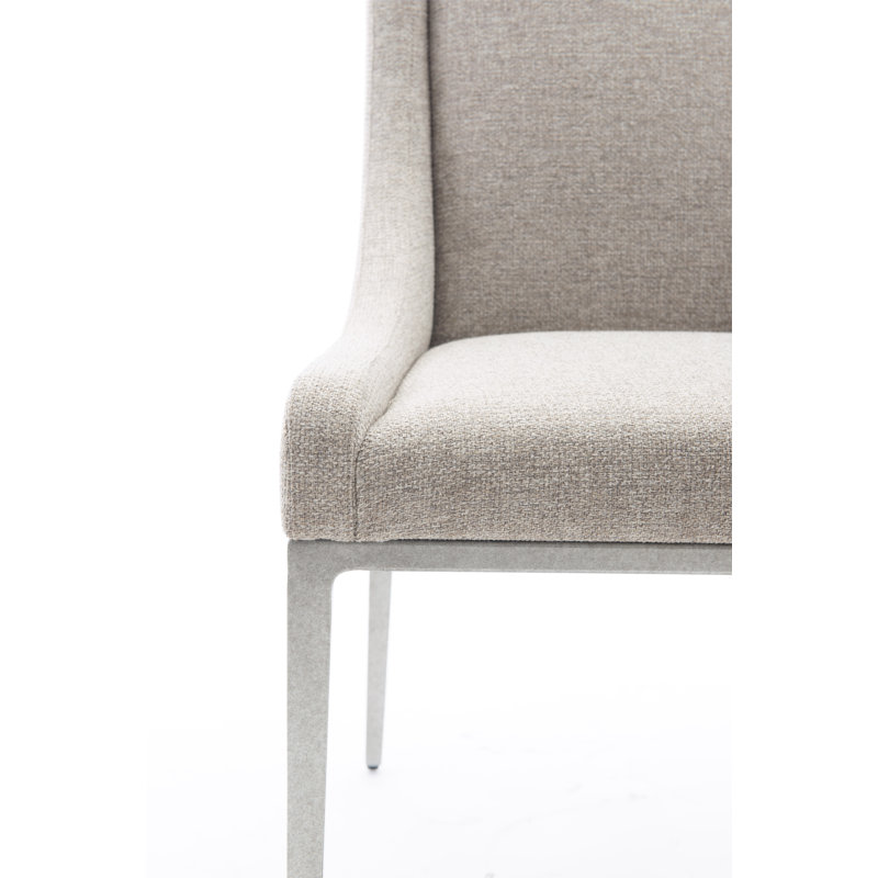 Lowell Upholstered Wingback Side Chair in Gray Mist