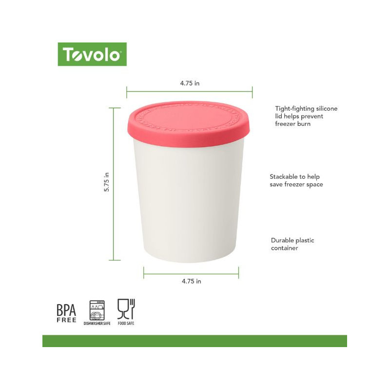 Tovolo Sweet Treats Tub 1 QT, Flamingo