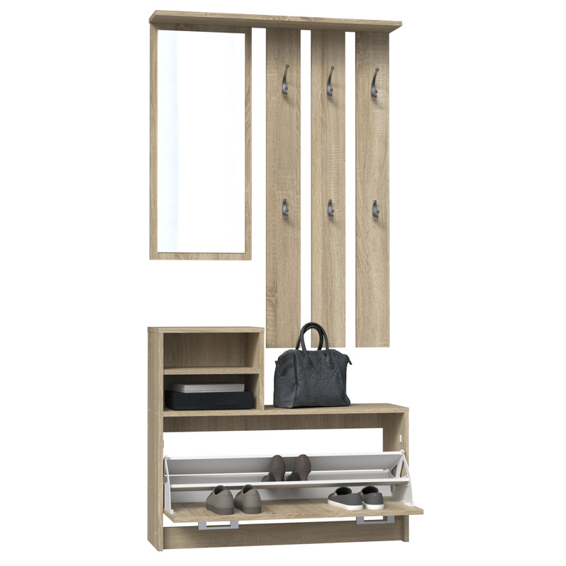 Centreville Hall Tree with Bench and Shoe Storage, Sonoma