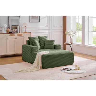 Oversized Chaise Longue Chair Indoor, Upholstered Corduroy Deep Seat Sofa Bed