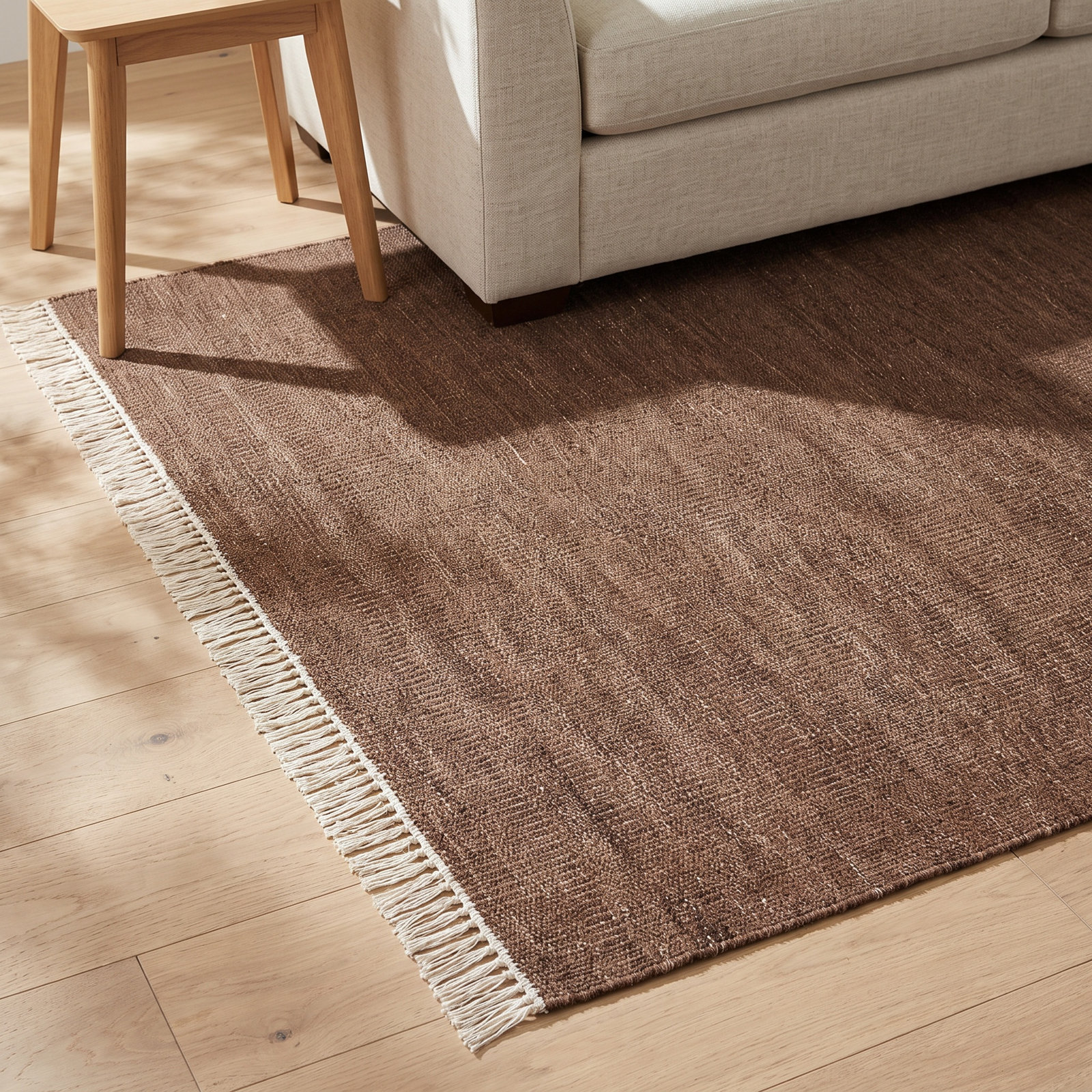 Cassandra Brown Hand-Woven Outdoor Rug, Rectangle 2' x 3'