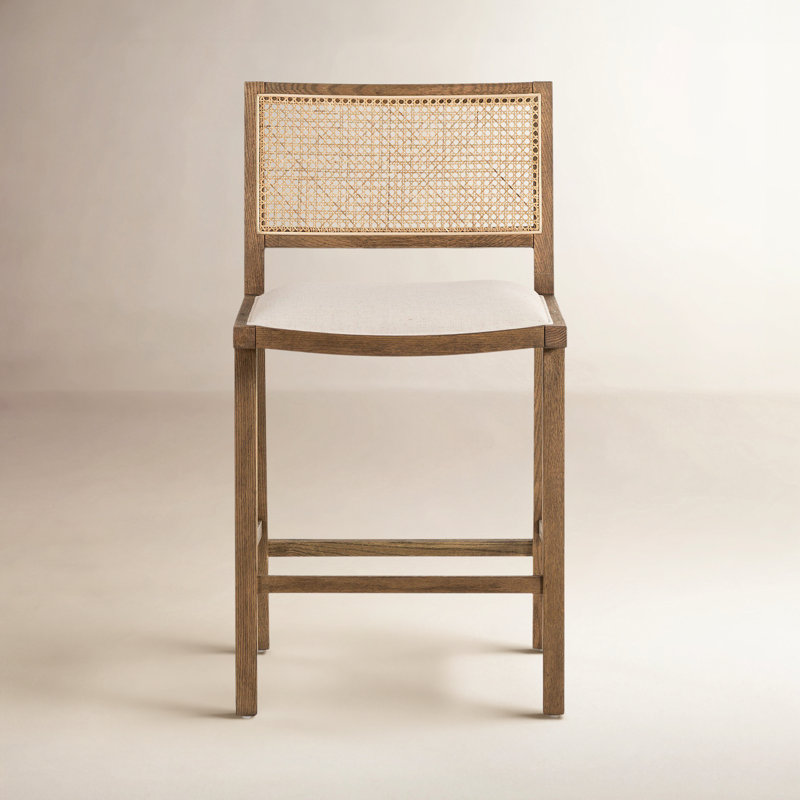 Caswell 27" Counter Stool, Counter Stool (27” Seat Height), White Polyester Blend
