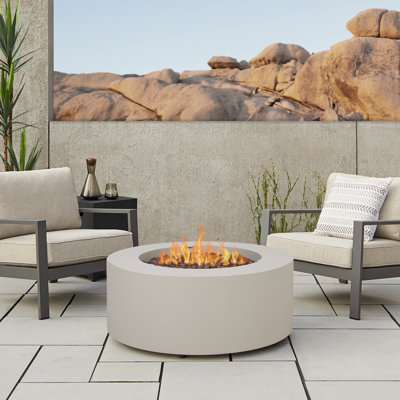 AEGEAN 36" Round Steel Propane or Natural Gas Fire Pit Table by Real Flame