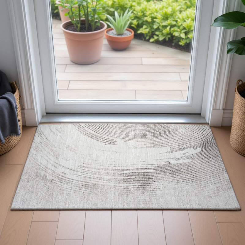 Tapis tourbillon intérieur / extérieur lavable à la machine Jocelyn ACN2133, Rectangle 1 pi 8 po x 2 pi 6 po