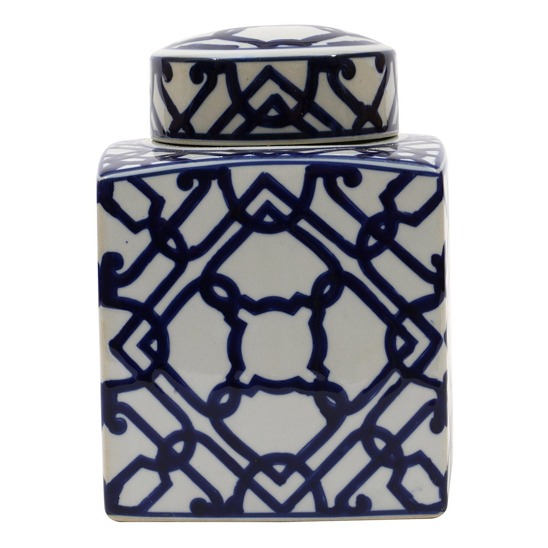 Chadwicks Decorative Square Ceramic Ginger Jar with Lid Birch Lane™ 