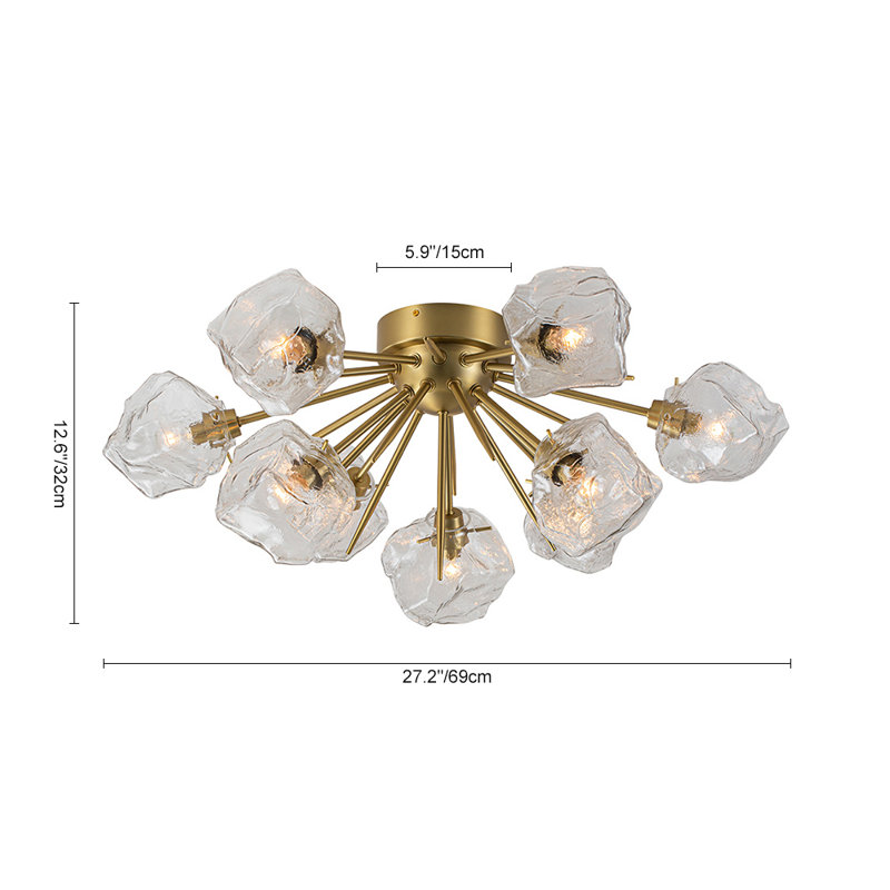 Toie Glass Semi Flush Mount
