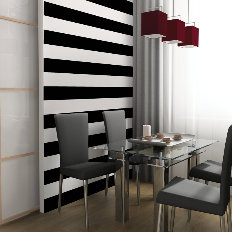 Cottondale 20' L x 4.1" W Peel and Stick Wallpaper Roll, Black