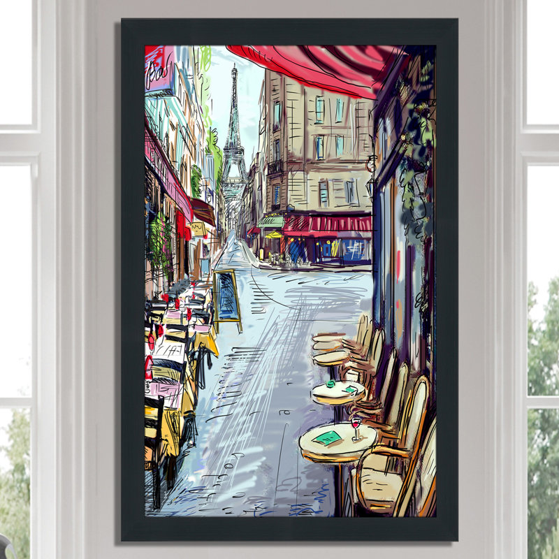 « restaurants to eiffel », impression encadrée, H 51,5 po x l 35,5 po x P 0,75 po