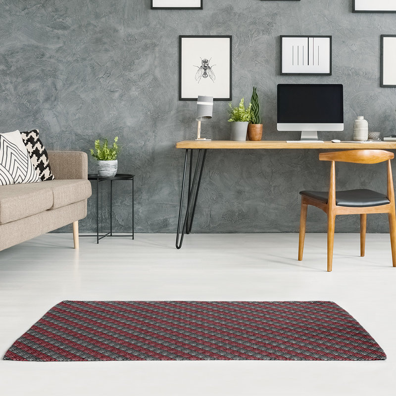 Tapis de zone rouge dégradé géométrique, Rectangle 2 pi x 3 pi