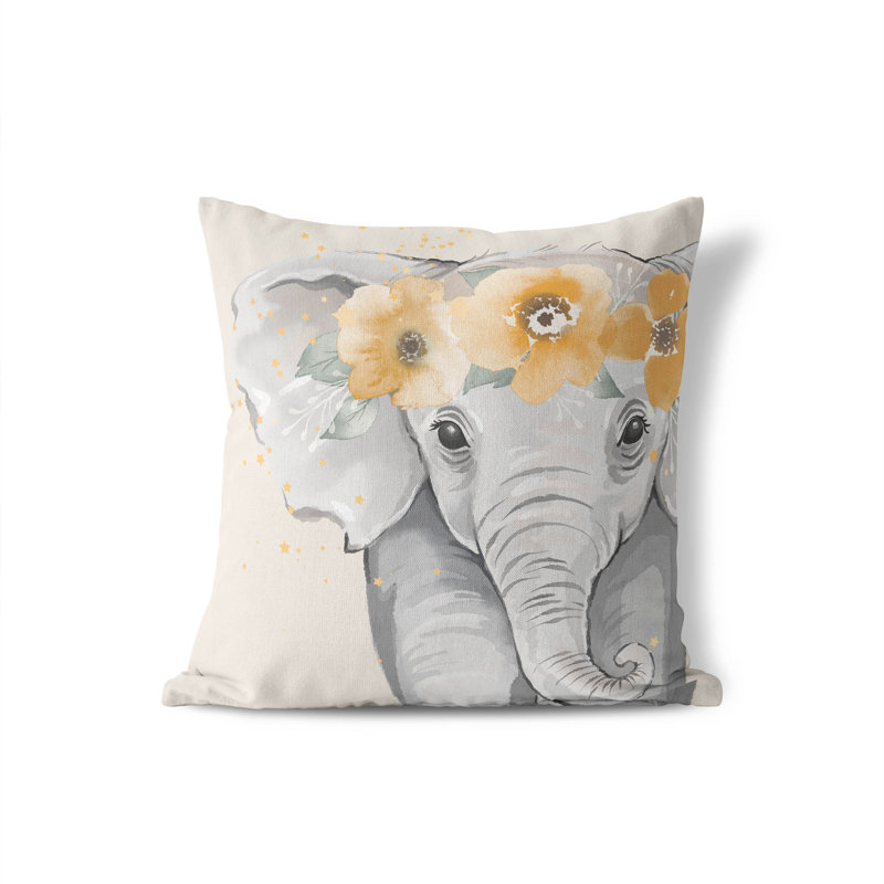 Coussin Elephant Ivory, H 20 po x l 20 po
