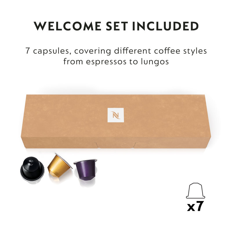 Nespresso CitiZ Original Coffee Pod Machine With Aeroccino Milk Frother by De'Longhi, White