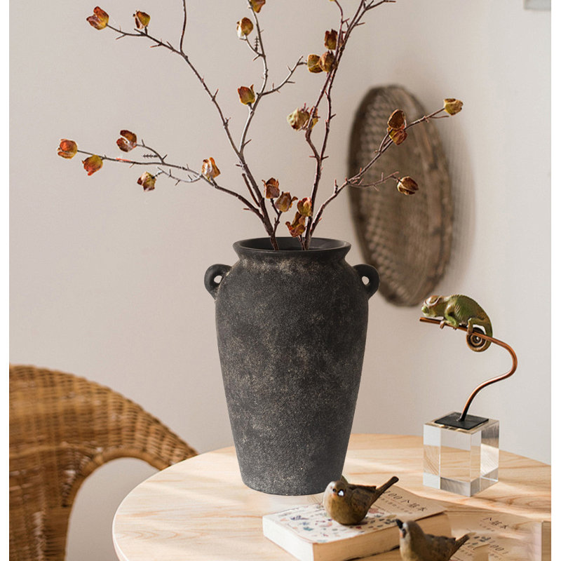 Vase en céramique avec poignée, vase décoratif de ferme