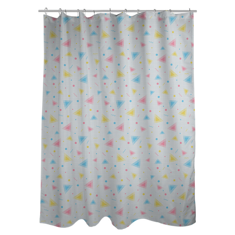 Rideau de douche simple 90 'Retro, Jaune / Rose