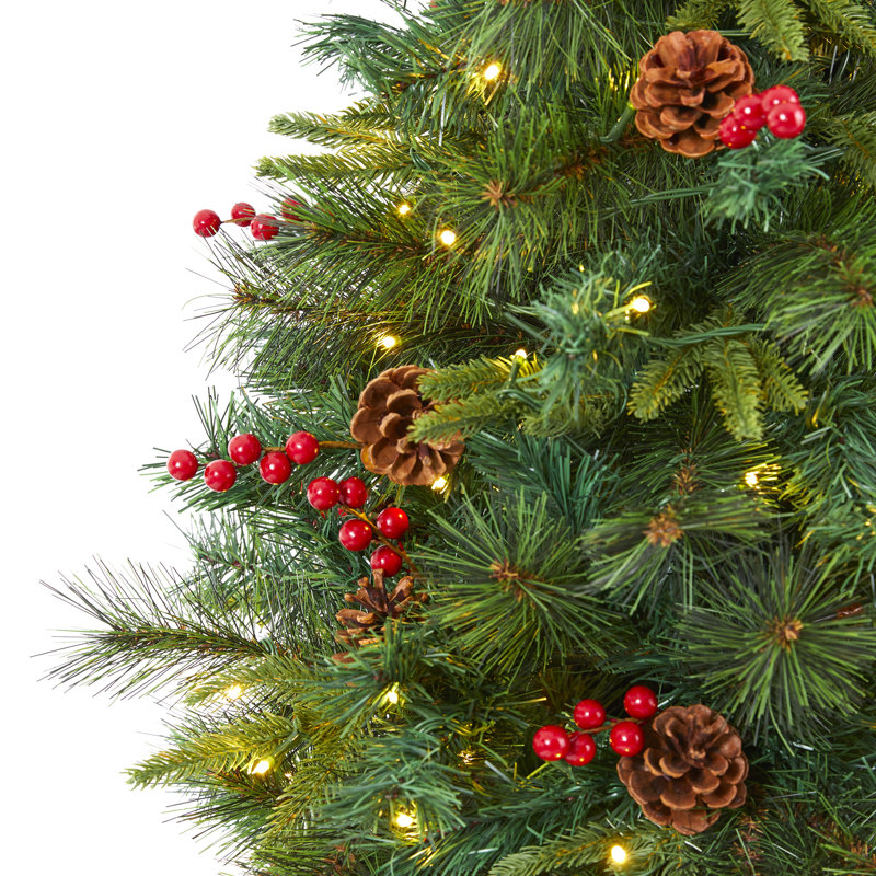 Lighted Artificial Christmas Tree, 6' H