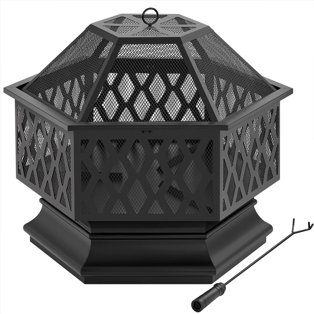 61Cm H x 66Cm W Iron Charcoal & Wood Burning Outdoor Fire Pit