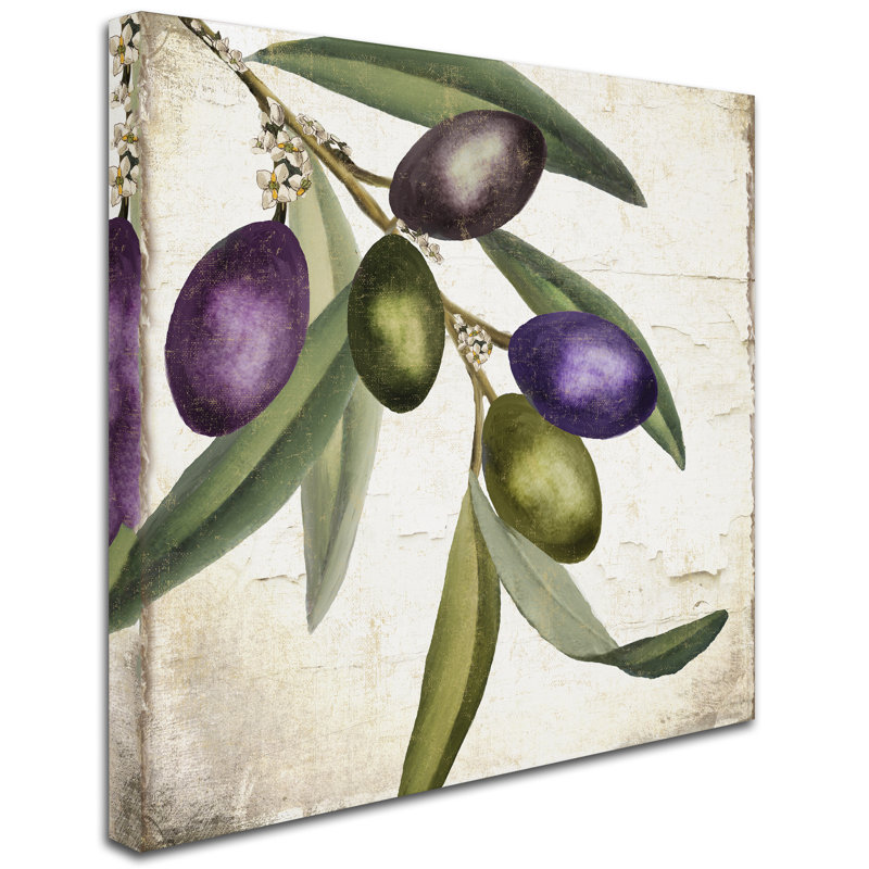 'Olive Branch I' by Colour Bakery Painting Print on Wrapped Canvas, 14" H x 14" W x 2" D