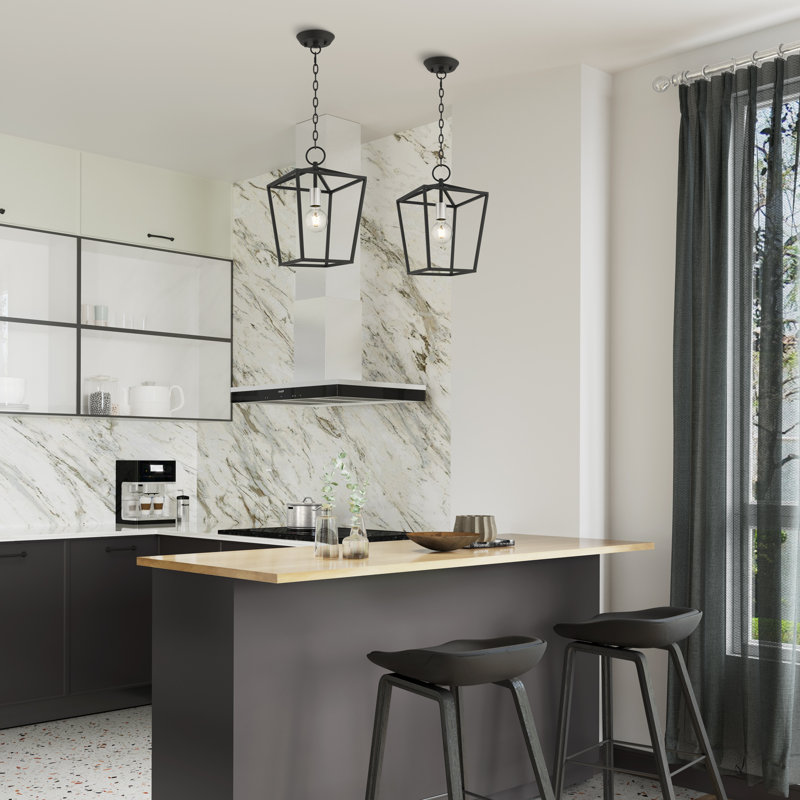 Luminaire suspendu géométrique 1 lumière Howington, Noir