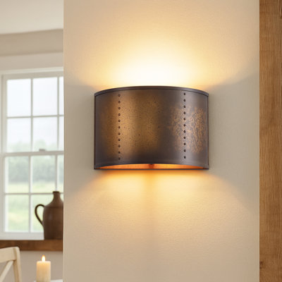 Oullet 1-light 12 In Damp Rated Antique Bronze Wall Sconce