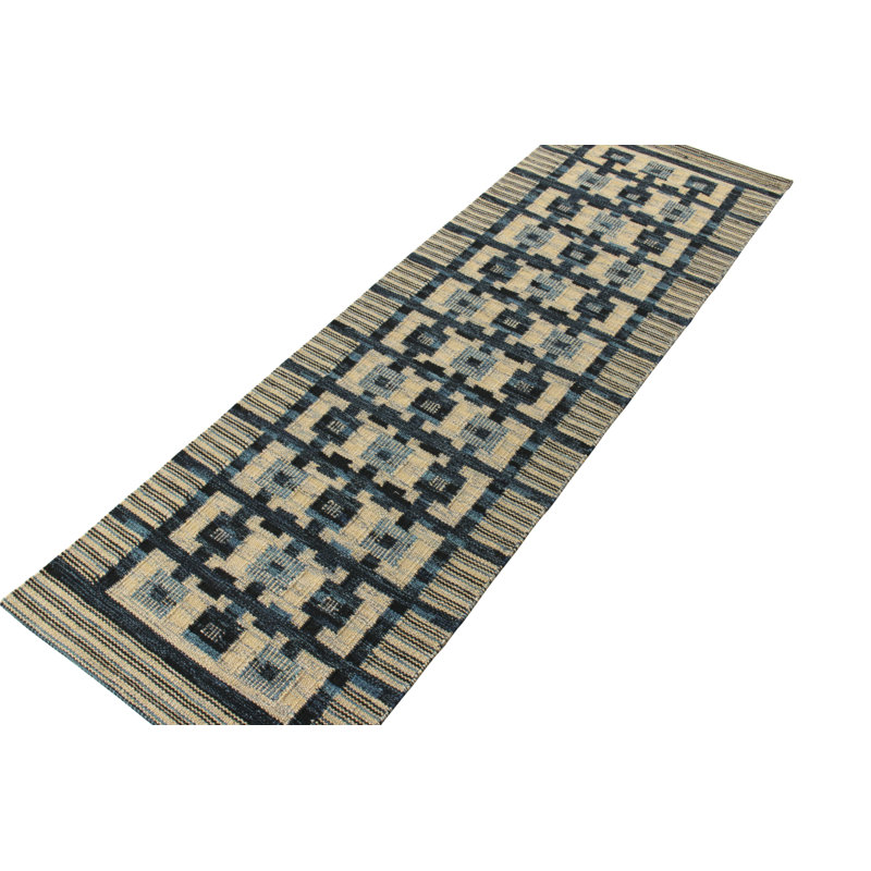 Scandinavian Wool Geometric Area Rug, Runner 2'6" x 10'